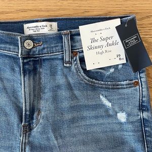 Abercrombie & Fitch “The Super Skinny” High-Rise Jean in Medium Blue